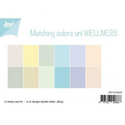 Sada Oboustranných Papírů A4 Matchingcolors Uni Wellness (12ks), Joy Crafts Papíry Sady Jednobarevné, Scrapbooking