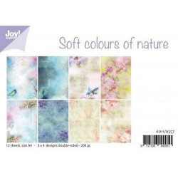 Sada Oboustranných Papírů A4 Soft Colours Of Nature 21x30cm (12ks), Joy Crafts Papíry V Sadě, Potiskem Scrapbooking