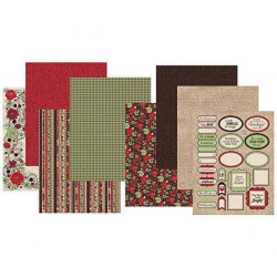 Sada Papírů A Výřezů Artful Card Kit (113ks) Red Velvet Hot Off The Press Inc., Papíry A4 Sadě, Potiskem Scrapbooking