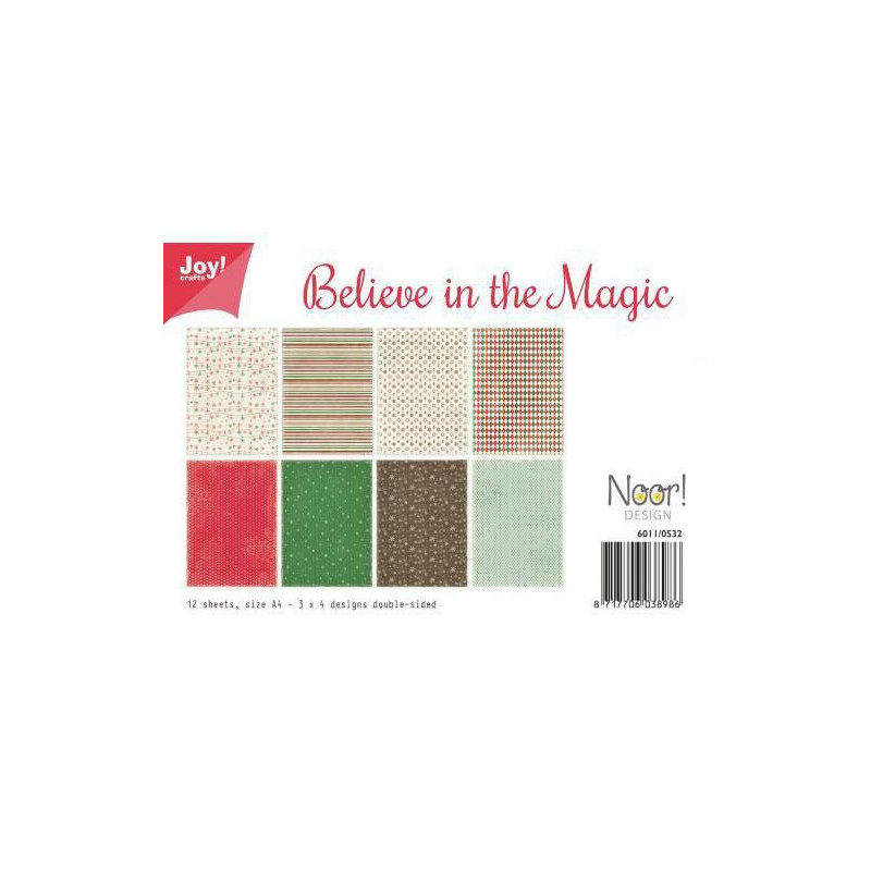 Sada Papírů A4 Believe In The Magic (12ks), Joy Crafts Papíry Sadě, Potiskem Scrapbooking