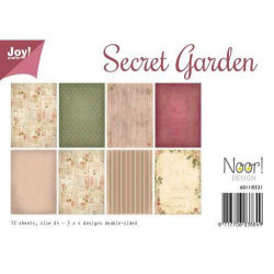 Sada Papírů A4 Secret Garden (12ks), Joy Crafts Papíry V Sadě, Potiskem Scrapbooking