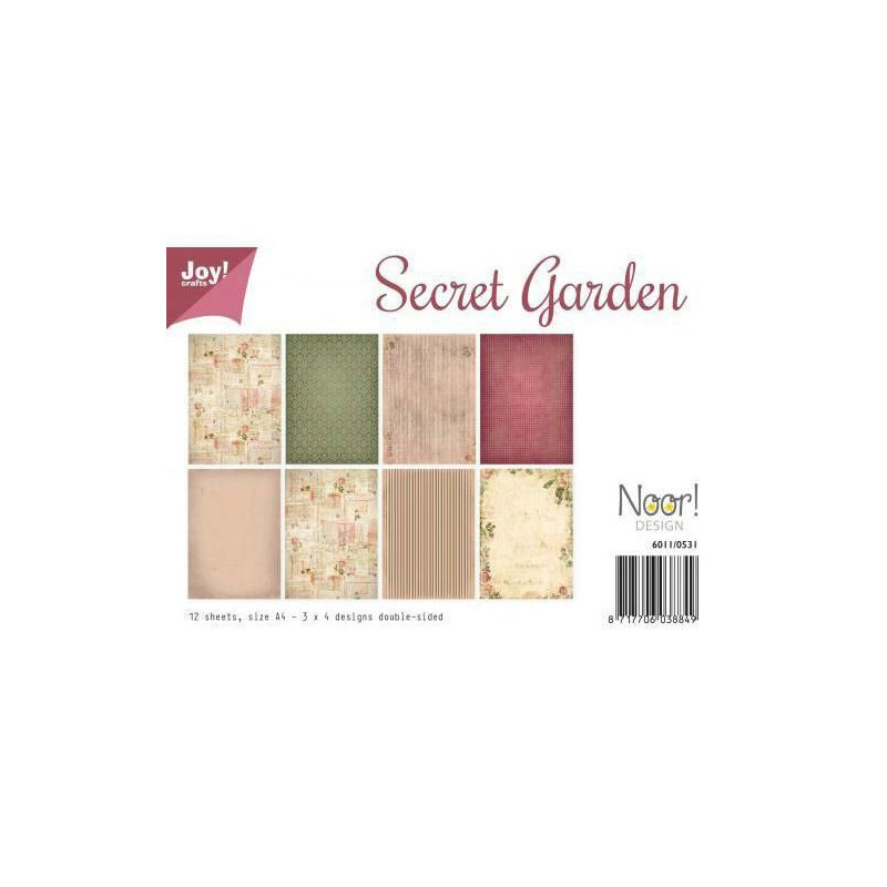 Sada Papírů A4 Secret Garden (12ks), Joy Crafts Papíry V Sadě, Potiskem Scrapbooking