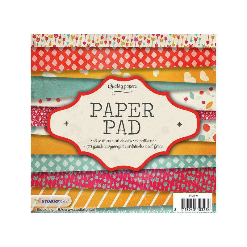 Sada Papírů 15x15cm (36ks) Č.71 Studio Light Papíry Potiskem Scrapbooking