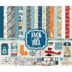 Sada Oboustranných Papírů 30x30cm A Archy Samolepek Jack And Jill Boy Collection Kit (12+2ks), Echo Park Paper Co., Papíry Sady