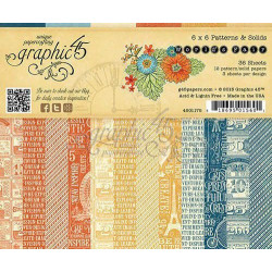 Sada Oboustranných Papírů 15x15 Cm (36ks) World's Fair Graphic 45 Papíry Potiskem Scrapbooking