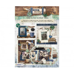 Sada Papírových Výseků V Bloku 3d Denim Saturdays A4 Studio Light Papíry Obrázky Potiskem Scrapbooking