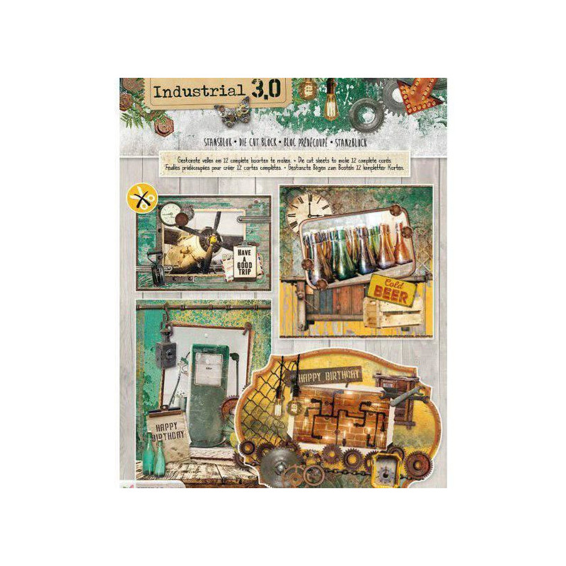 Sada Papírových Výseků V Bloku 3d Industrial A4 Studio Light Papíry Obrázky Potiskem Scrapbooking