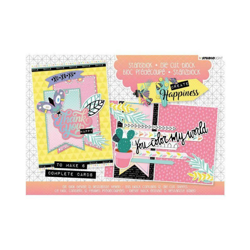 Sada Papírových Výseků V Bloku Create Happiness A5 Studio Light Papíry Obrázky Potiskem Scrapbooking