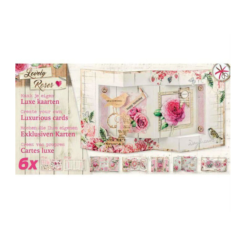 Sada Papírových Výseků V Bloku Lovely Roses 31x16cm Studio Light Papíry Obrázky Potiskem Scrapbooking