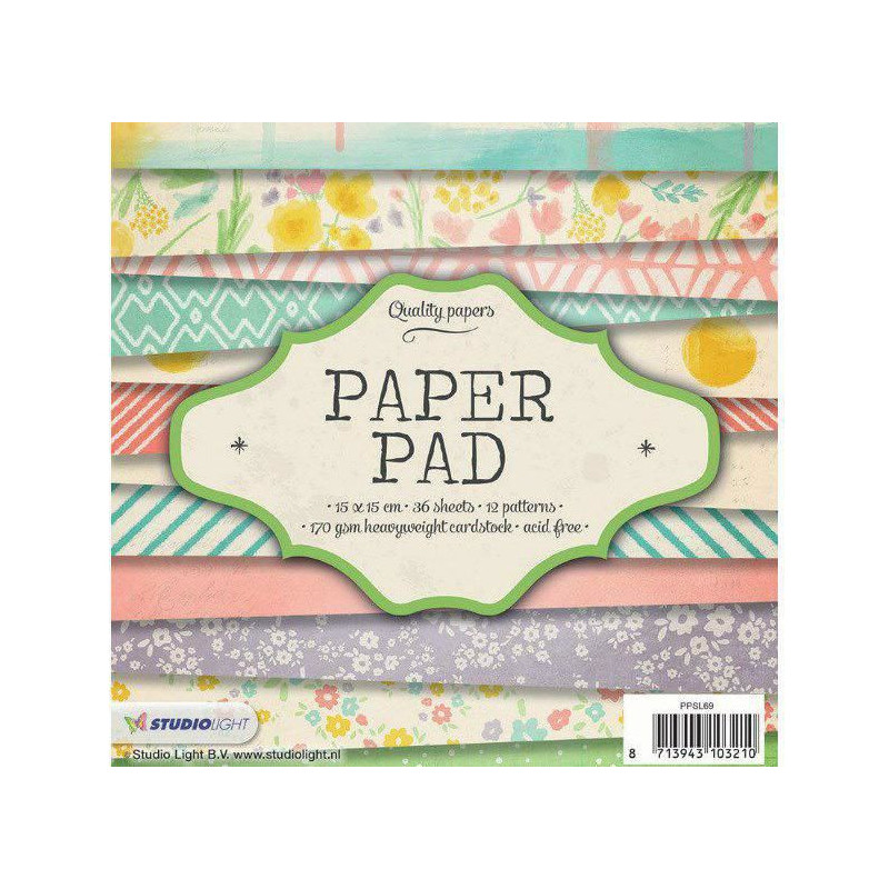 Sada Papírů 15x15cm (36ks) Č.69 Studio Light Papíry Potiskem Scrapbooking