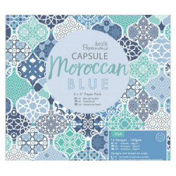 Sada Jednostranných Papírů 15x15cm (32ks) - Moroccan Blue Docrafts Papíry Potiskem Scrapbooking