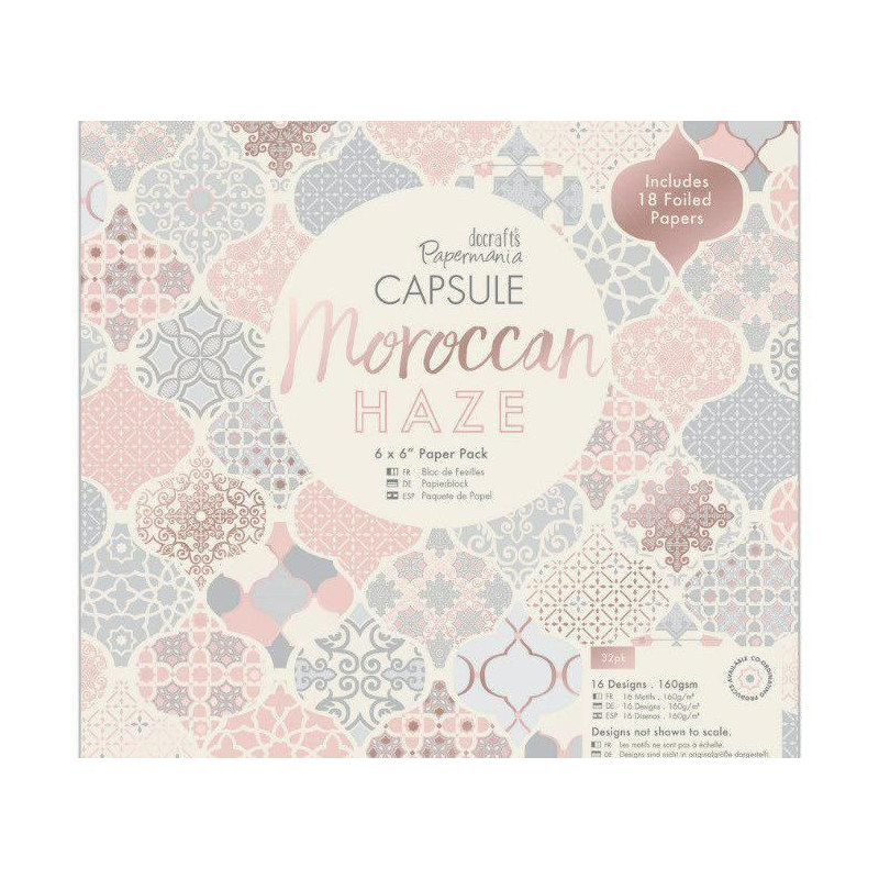 Sada Jednostranných Papírů 15x15cm (32ks) - Moroccan Haze Docrafts Papíry Potiskem Scrapbooking