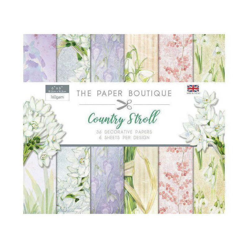 Sada Jednostranných Papírů 15x15cm (36ks) - Country Stroll Creative World Of Crafts Papíry Potiskem Scrapbooking