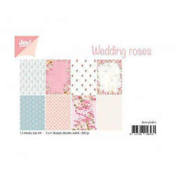 Sada Oboustranných Papírů A4 Wedding Roses A4 (12ks), Joy Crafts Papíry V Sadě, Potiskem Scrapbooking