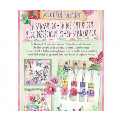 Sada Papírových Výseků V Bloku 3d Colorful Garden A4 Studio Light Papíry Obrázky Potiskem Scrapbooking