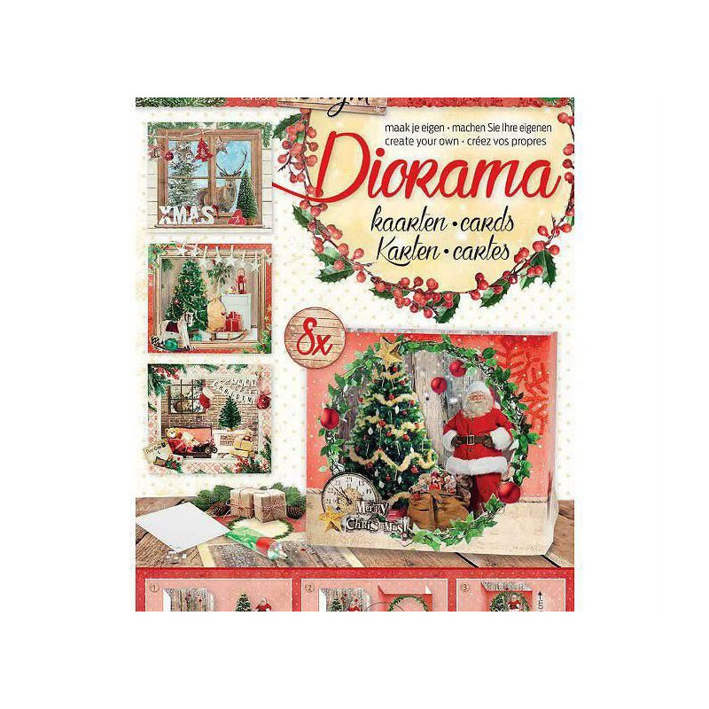 Sada Papírových Výseků V Bloku 3d Diorama Merry And Bright Č.4 A4 Studio Light Papíry Obrázky Potiskem Scrapbooking