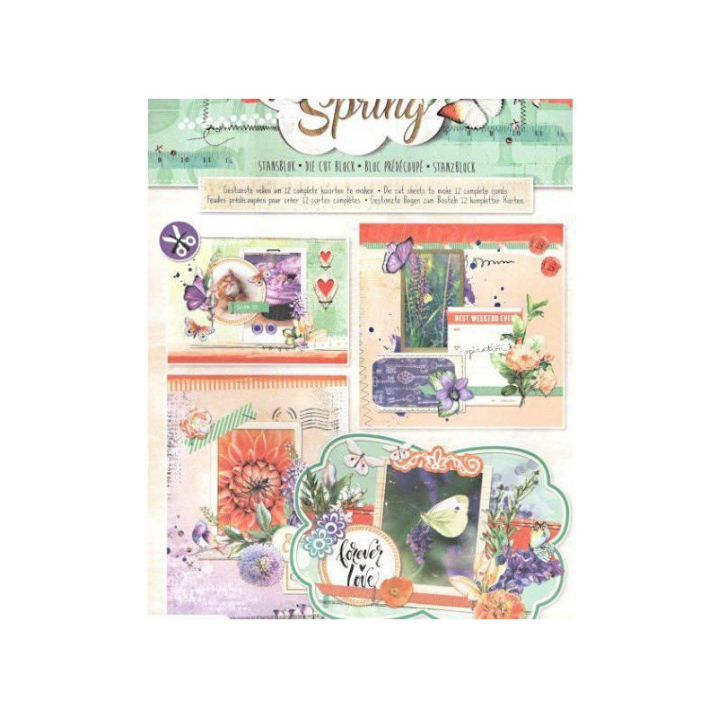 Sada Papírových Výseků V Bloku 3d So Spring A4 Studio Light Papíry Obrázky Potiskem Scrapbooking