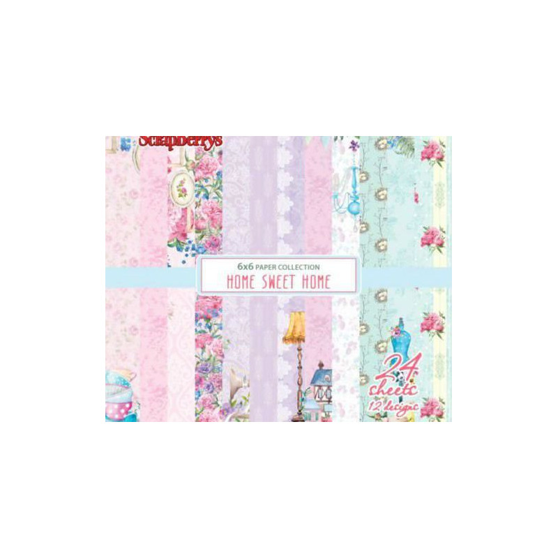 Sada Papírů (24ks) 190g/m2 - Home Sweet Home Scrapberrys Papíry 15 x 15 Cm Potiskem Scrapbooking