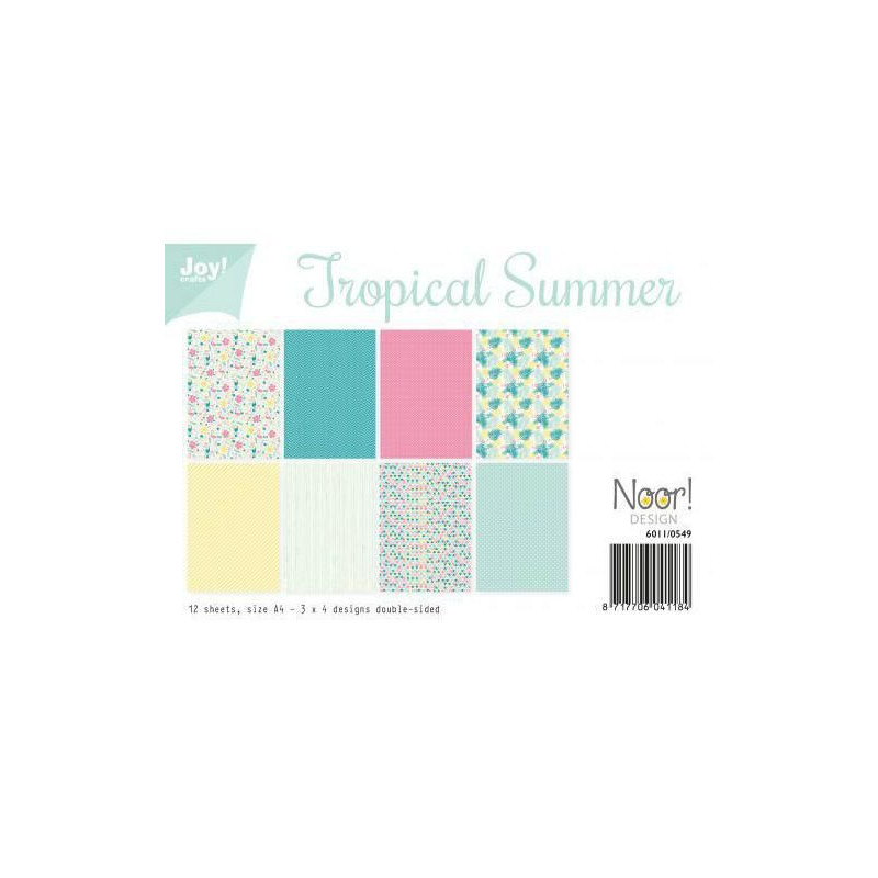 Sada Papírů A4 Tropical Summer (12ks), Joy Crafts Papíry V Sadě, Potiskem Scrapbooking