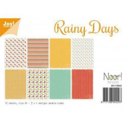 Sada Papírů A4 Rainy Days (12ks), Joy Crafts Papíry V Sadě, Potiskem Scrapbooking