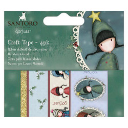 Samolepicí Papírová Washi Páska Sada - Gorjussky (4ks), Docrafts Papírové Pásky Scrapbooking