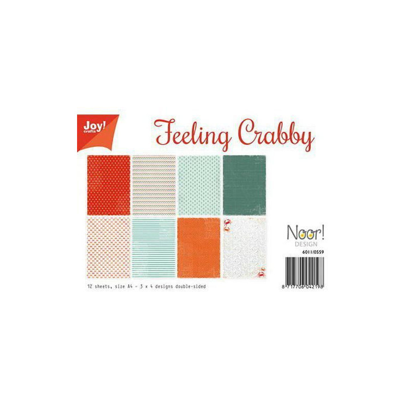 Sada Papírů A4 Feeling Crabby (12ks), Joy Crafts Papíry V Sadě, Potiskem Scrapbooking