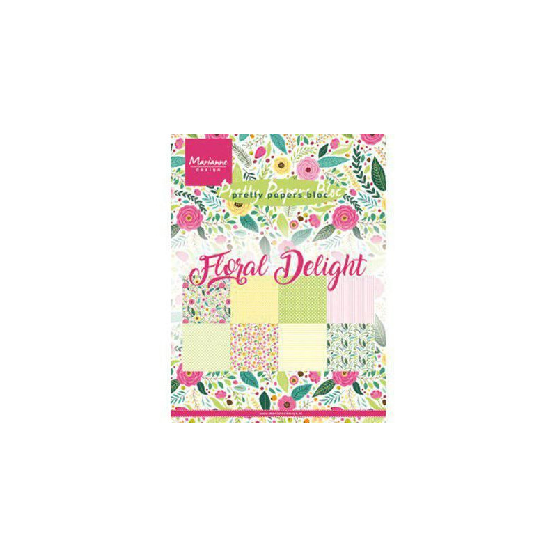 Sada Papírů A5 Floral Delight (32ks), Marianne Design Papíry Potiskem Scrapbooking