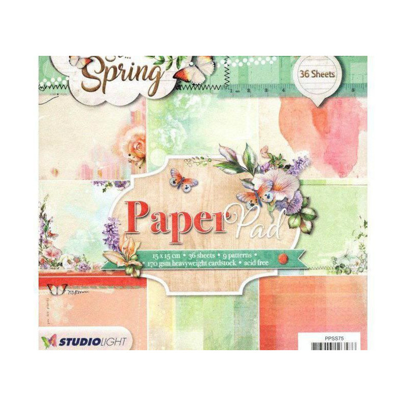 Sada Papírů 15x15cm (36ks) Č.75 So Spring Studio Light Papíry Potiskem Scrapbooking