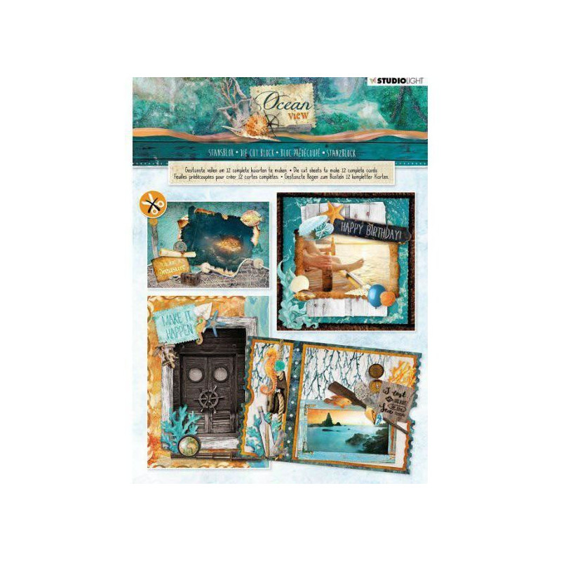 Sada Papírových Výseků V Bloku Ocean View A4 Studio Light Papíry Obrázky Potiskem Scrapbooking