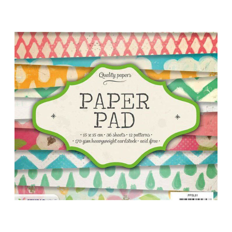 Sada Papírů 15x15cm (36ks) Č.81 Studio Light Papíry Potiskem Scrapbooking