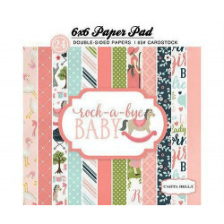 Sada Oboustranných Papírů 15x15cm Rock-a-bye Baby Girl (24ks), Echo Park Paper Co., Papíry Potiskem Scrapbooking