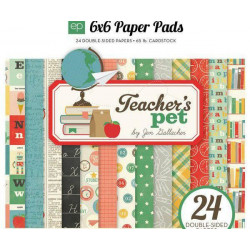 Sada Oboustranných Papírů 15x15cm Teacher's Pet (24ks), Echo Park Paper Co., Papíry Potiskem Scrapbooking