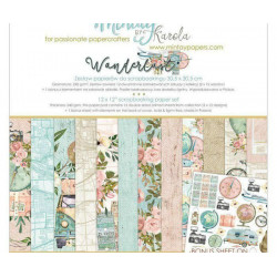 Sada Oboustranných Papírů Mintay Wanderlust 30x30cm (12ks) Wan-07 Mintay By Karola Papíry Sady Potiskem Scrapbooking