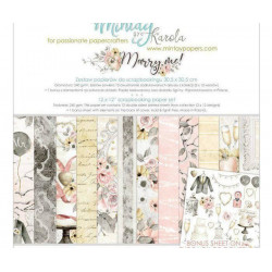 Sada Oboustranných Papírů Mintay Marry Me! 30x30cm (12ks) Mrm-07 Mintay By Karola Papíry Sady Potiskem Scrapbooking