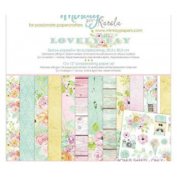 Sada Oboustranných Papírů Mintay Lovely Day 30x30cm (12ks) Lov-07 Mintay By Karola Papíry Sady Potiskem Scrapbooking