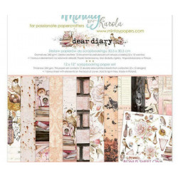 Sada Oboustranných Papírů Mintay Dear Diary 30x30cm (12ks) Dia-07 Mintay By Karola Papíry Sady Potiskem Scrapbooking