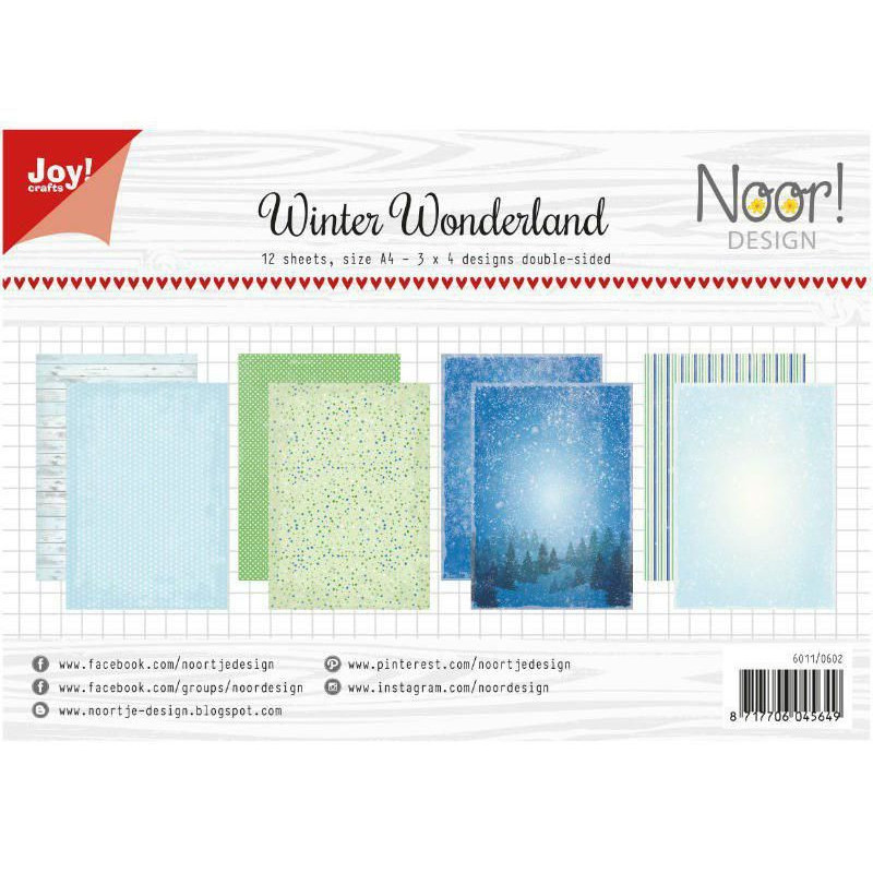 Sada Oboustranných Papírů A4 Winter Wonderland (12ks), Joy Crafts Papíry V Sadě, Potiskem Scrapbooking