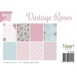 Sada Oboustranných Papírů A4 Vintage Roses (12ks), Joy Crafts Papíry Sadě, Potiskem Scrapbooking