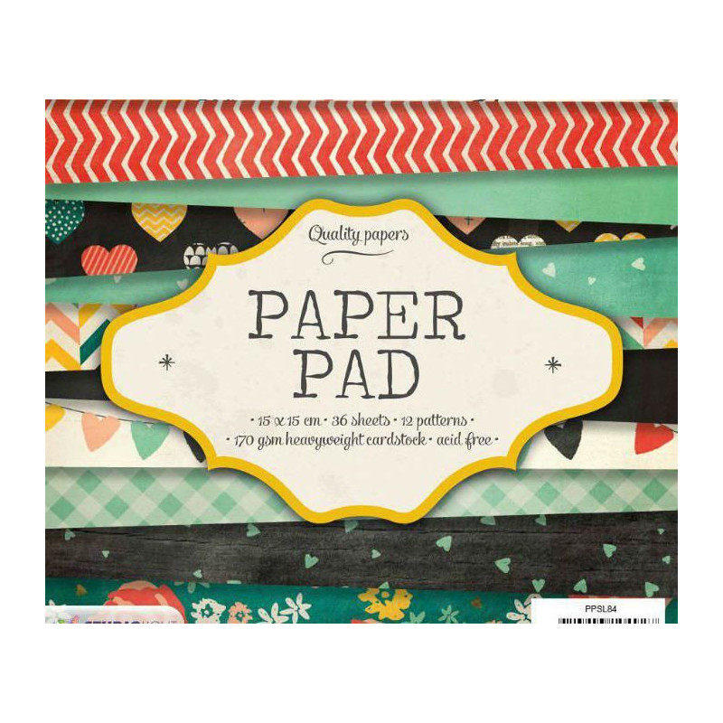 Sada Papírů 15x15cm (36ks) Č.84 Studio Light Papíry Potiskem Scrapbooking