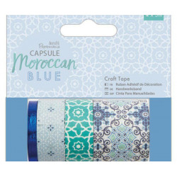 Samolepicí Papírová Washi Páska Sada - Modro Zelené (4ks) - Moroccan Blue Docrafts Papírové Pásky Scrapbooking