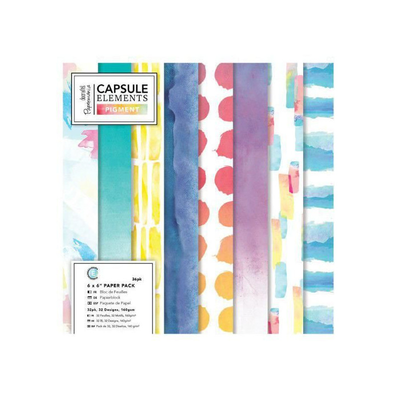 Sada Papírů 15x15cm (36ks) - Elements Pigment Docrafts Papíry Potiskem Scrapbooking