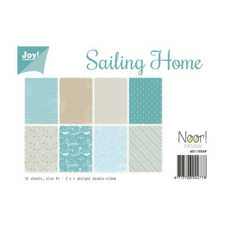 Sada Oboustranných Papírů A4 Sailing Home (12ks), Joy Crafts Papíry V Sadě, Potiskem Scrapbooking