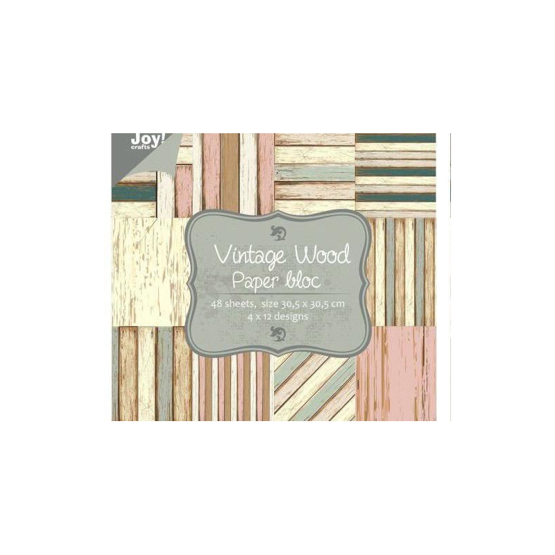 Sada Jednostranných Papírů Vintage Wood 30x30cm (48ks), Joy Crafts Papíry Sady Potiskem Scrapbooking