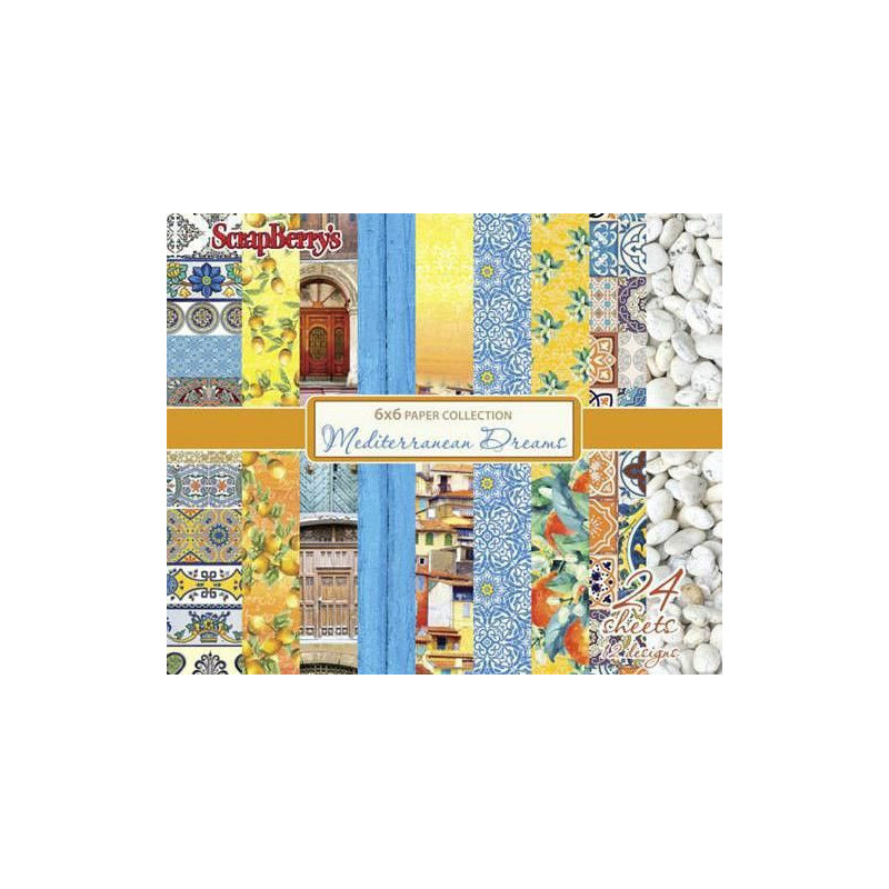 Sada Papírů (24ks) 190g/m2 - Mediterranean Dreams Scrapberrys Papíry 15 x 15 Cm Potiskem Scrapbooking