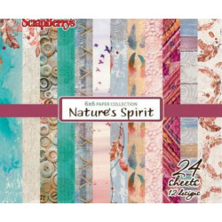 Sada Papírů (24ks) 190g/m2 - Nature's Spirit Scrapberrys Papíry 15 x 15 Cm Potiskem Scrapbooking