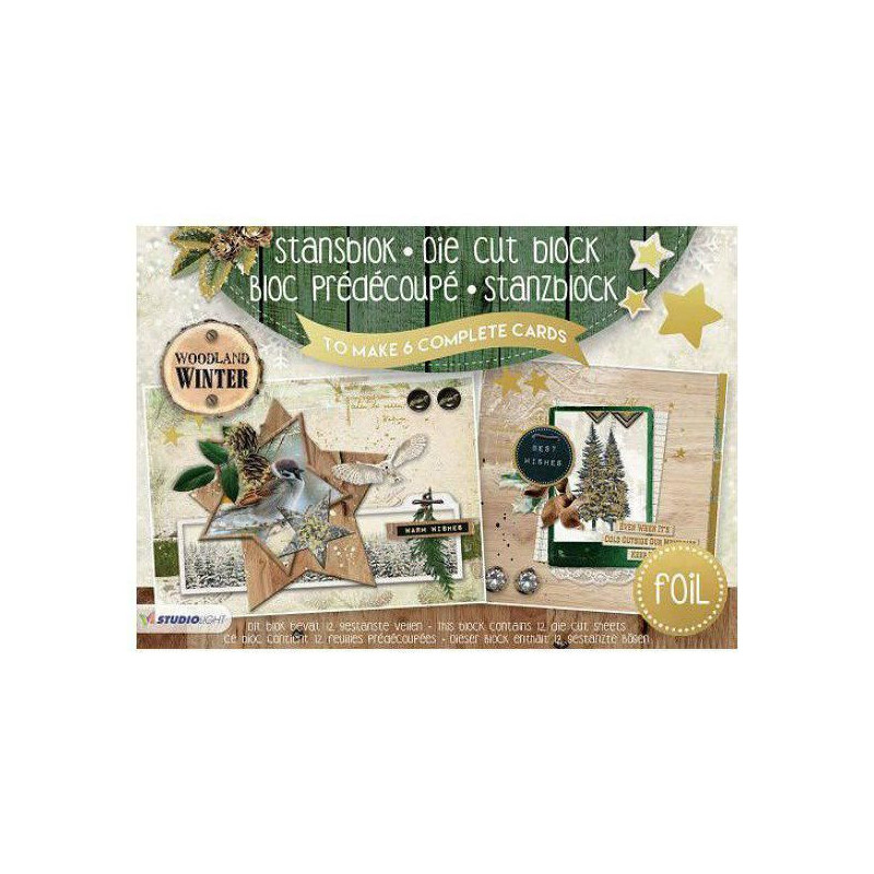 Sada Papírových Výseků V Bloku Woodland Winter A5 Studio Light Vánoční Papíry Vánoce Scrapbooking