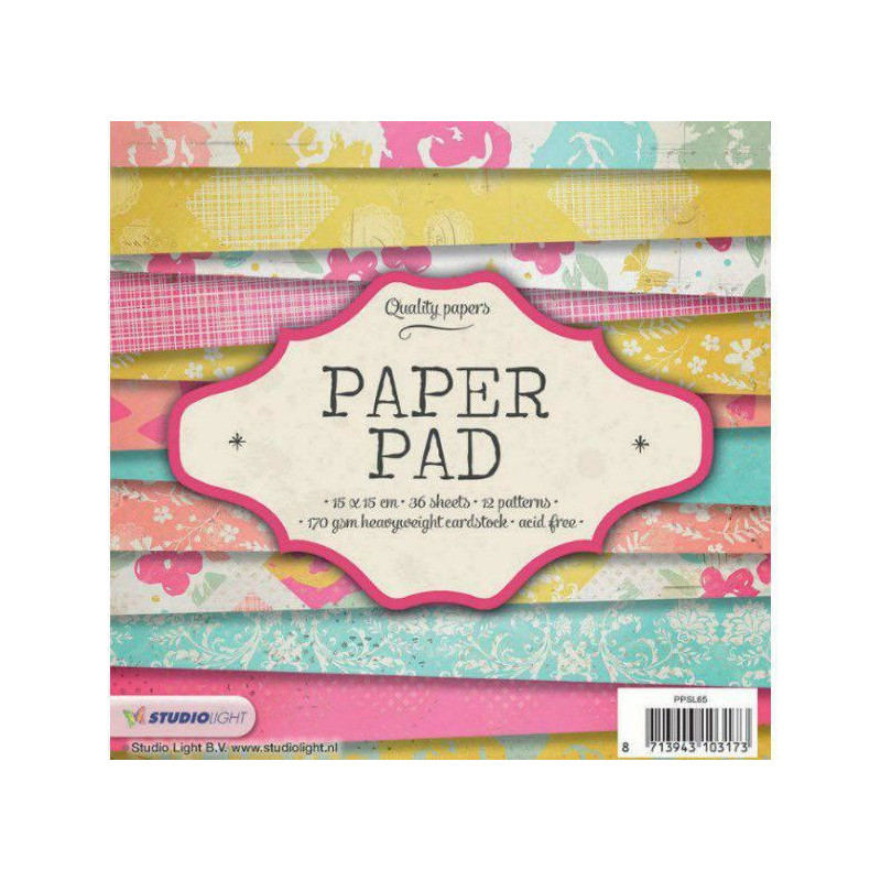 Sada Papírů 15x15cm (36ks) Č.65 Studio Light Papíry Potiskem Scrapbooking