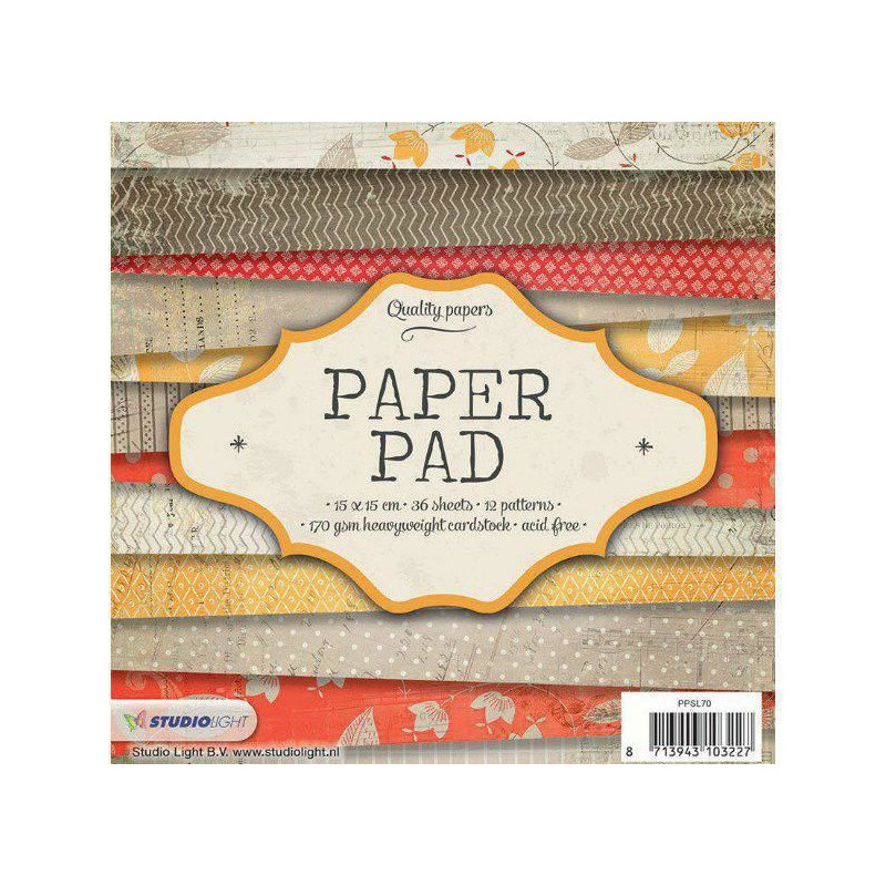 Sada Papírů 15x15cm (36ks) Č.70 Studio Light Papíry Potiskem Scrapbooking