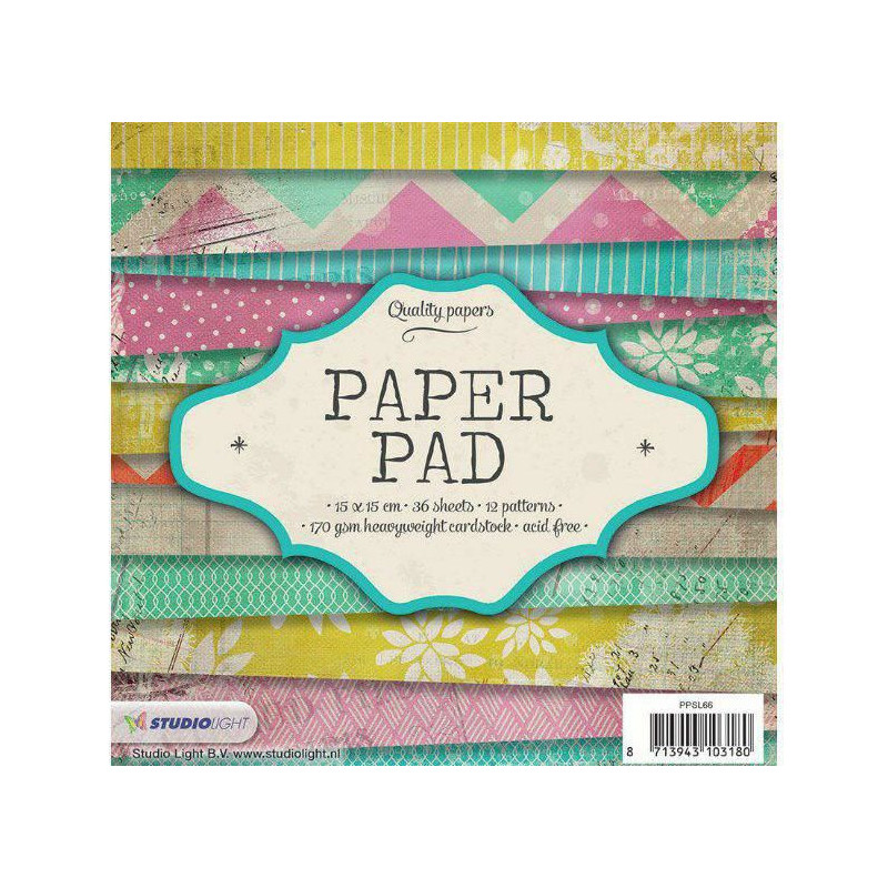 Sada Papírů 15x15cm (36ks) Č.66 Studio Light Papíry Potiskem Scrapbooking