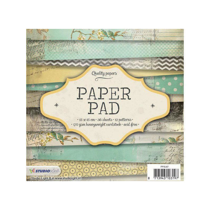 Sada Papírů 15x15cm (36ks) Č.67 Studio Light Papíry Potiskem Scrapbooking